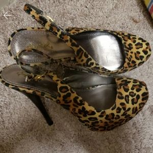 Womens quipid leopard high heel shoes